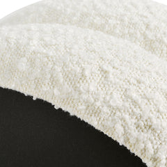 Homary 18.5" Floor Cushion Footrest Ottoman, Ivory White Boucle