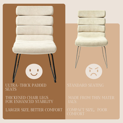 Modern 2-piece dining chair set, soft cushion dining chairs, comfortable backrest chairs, kitchen/living room/home office chairs, beige image 6
