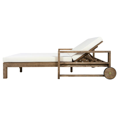 TREXM 1-Piece Farmhouse-styled Wooden Outdoor Sunbed for Ultimate Relaxation Outdoor Daybed Seating 2 People for Poolside, Garden and Backyard (Beige) image 10