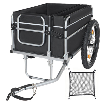 Bike Cargo Trailer, 110lbs Load Capacity, Heavy-Duty Bicycle Wagon Cart, Foldable Compact Storage, Universal Safe Hitch System, Featuring upgraded Fat tires, for Camping, Groceries, Hauling Essentials image 1