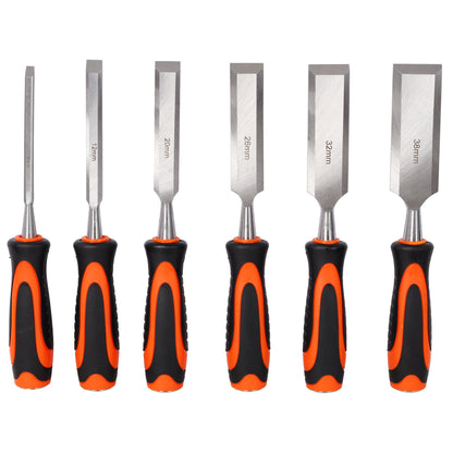 10Pcs Premium Wood Chisel Set – 6 Wood Chisels, 1 Honing Guide, 1 Sharpening Stone & 2 Carpenter Pencils,45# Carbon Steel Blades image 4