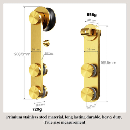 56-60" W * 66" H Frameless Single Sliding Shower Doors, Bathroom Sliding Shower Door With Towel Rail And Auxiliary Handle, 5/16" (8mm) Thick SGCC Tempered Glass Door, Brushed Gold (No Soft-Close) image 9