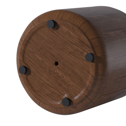 19.29"H Round Outdoor Indoor Side Table, Modern Wood Grain Patio Garden Stool, Sturdy MGO (Magnesium Oxide) Waterproof, No-Assembly Table for Patio, Garden, Backyard, Living Room (Brown) image 11