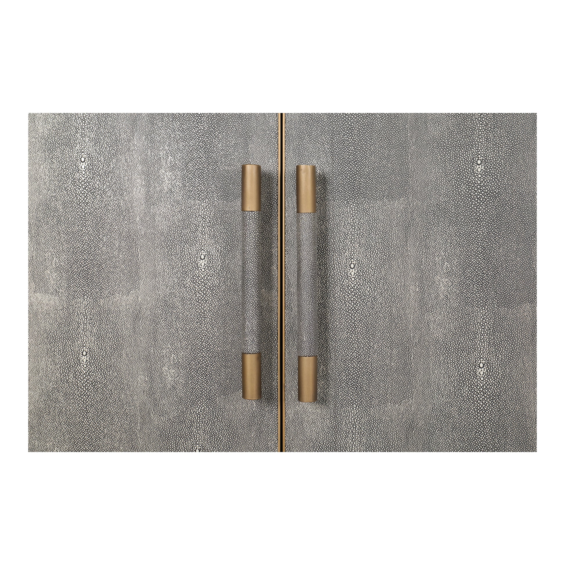 Sideboard, Solid Wood Frame, Vegan Leather, Grey image 6