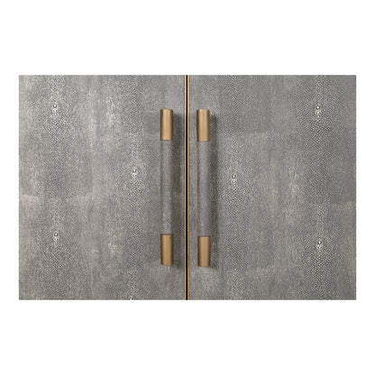 Sideboard, Solid Wood Frame, Vegan Leather, Grey image 6