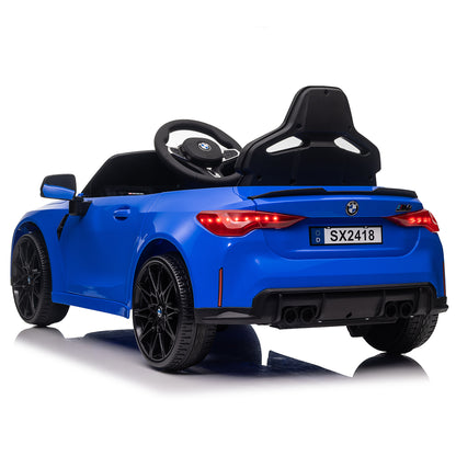 BMW M4 12v Kids ride on toy car 2.4G W/Parents Remote Control,Three speed adjustable,Power display, USB,MP3,Bluetooth,LED light,story,A handle with wheels and a pull, easy to carry image 8