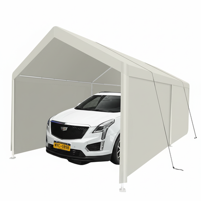 Carport, 12×20 Heavy Duty Portable Carport Garage Tent for Outdoor Storage Shelter white image 10
