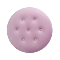 Yolanda 24" Round Upholstered Accent Ottoman, Lavender Velvet
