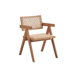 Velentina Rattan & Natural Finish Arm Chair (Set of 2)