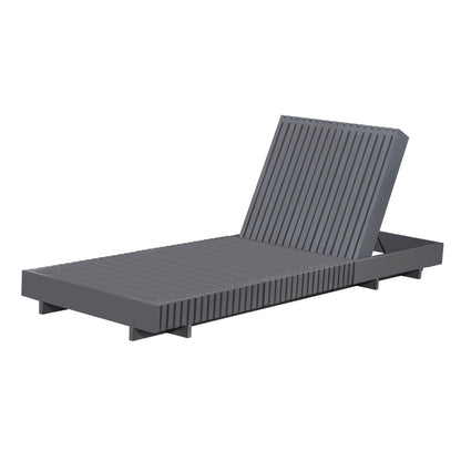 Dark Gray Acacia Solid Wood Outdoor Chaise Lounge with Cream Water-Repellent Cushion, 400lbs Capacity, Modern Patio Sun Lounger for Garden, Poolside image 9