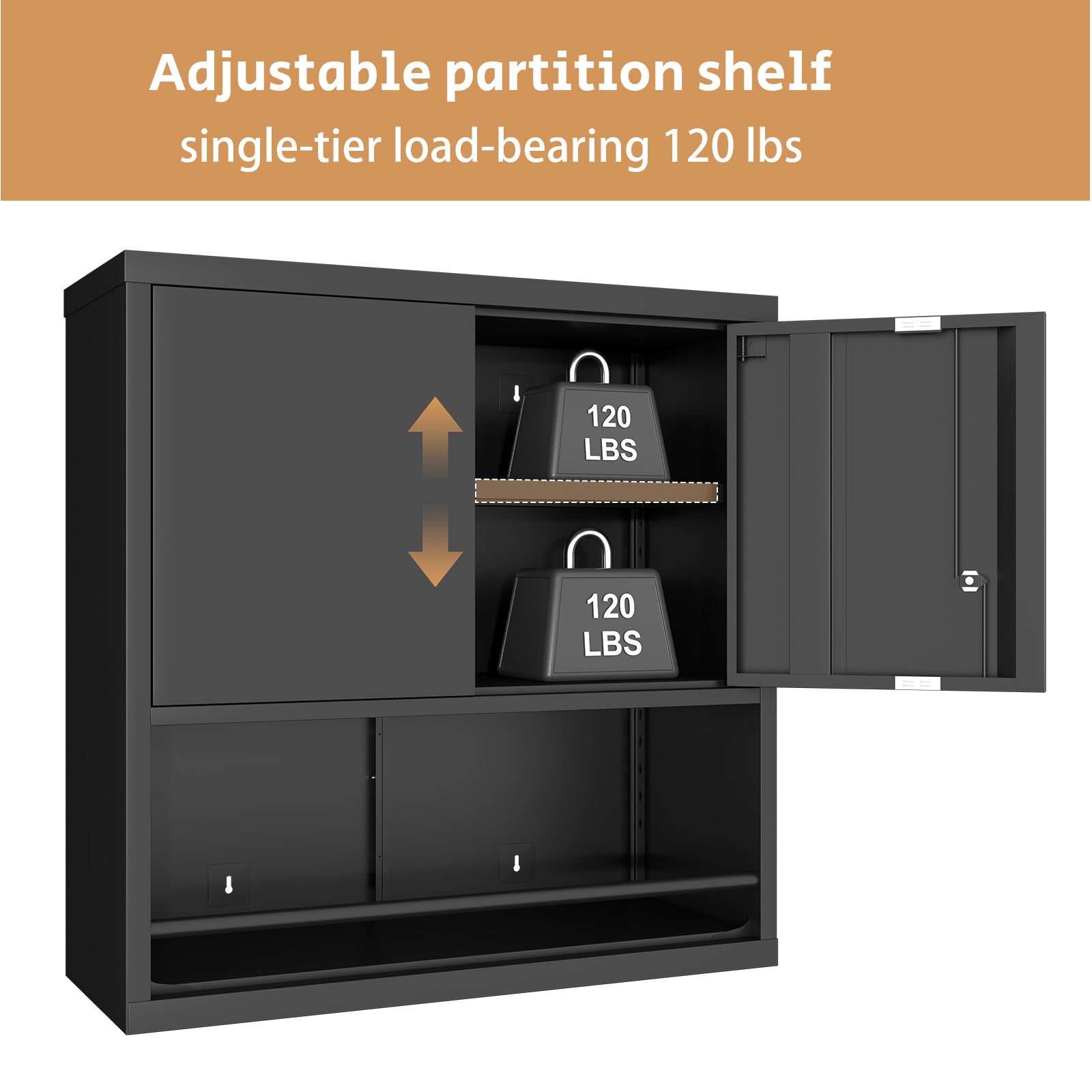 Metal Adjustable 2 Doors Metal Storage Cabinet Kitchen Pantry Cabinet With Adjustable Shelves Tall Steel Cabinet Locker For Kitchen, Living Room, Dining Room And Office image 12