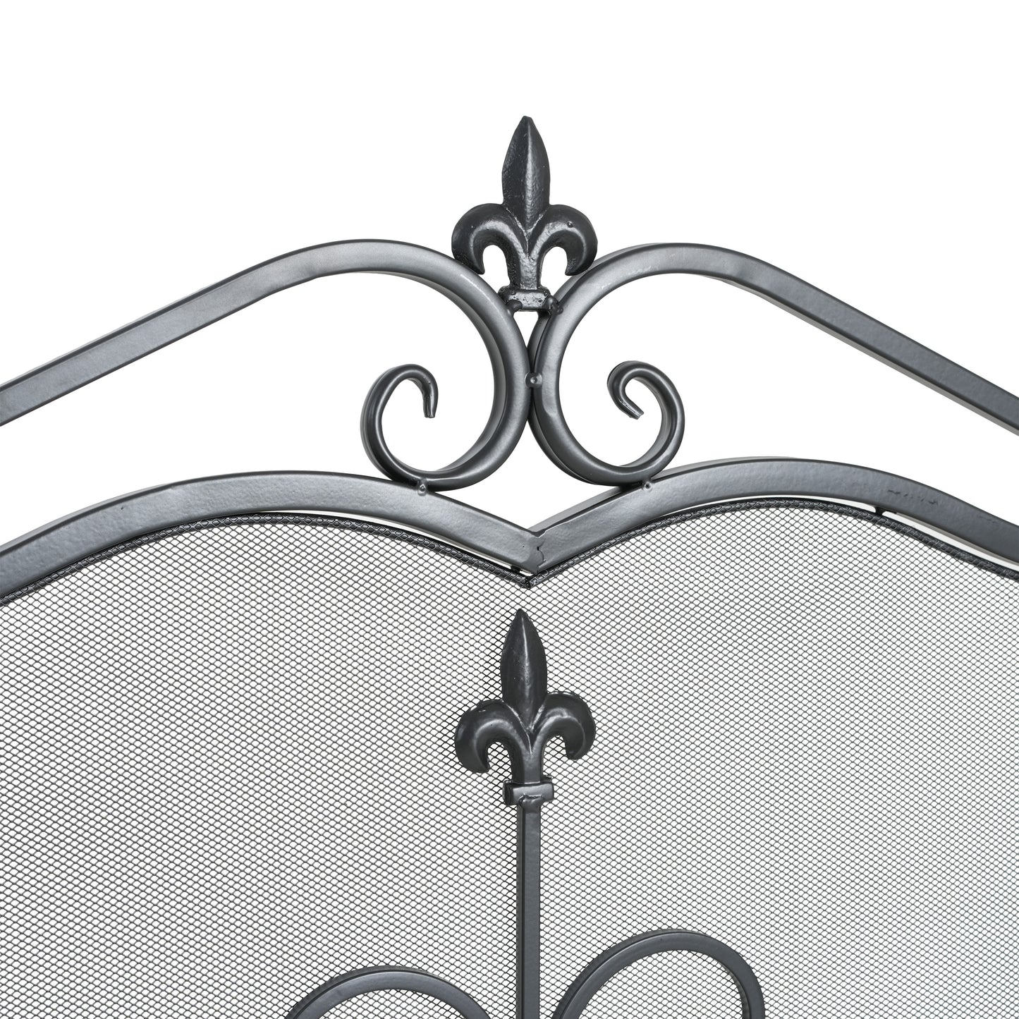 Onyx 3-Panel Iron Fireplace Screen 54" x 31.5", Black Finish image 8