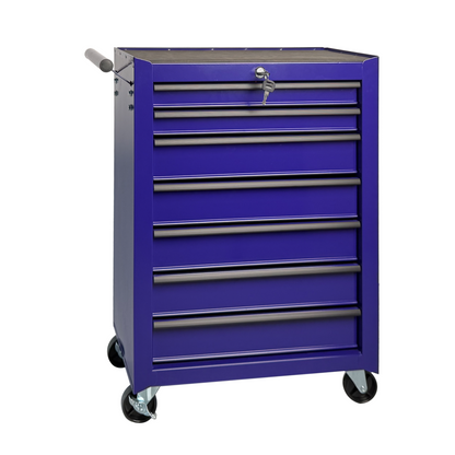 Rolling Metal Tool Chest with 7 Drawers, 20" 7-Drawer Tool Chest Cabinet with Ball Bearing Drawer Slides, Steel Tool Storage Box Organizer -PURPLE image 11