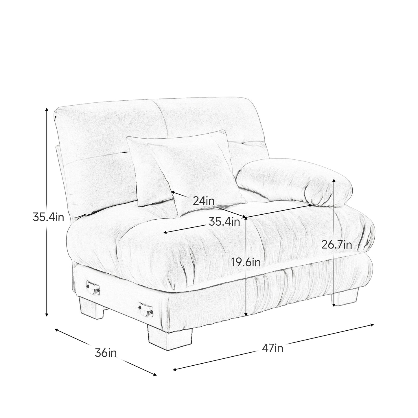 27 Sofa RSF W/2 pillows - Light Coffee image 9