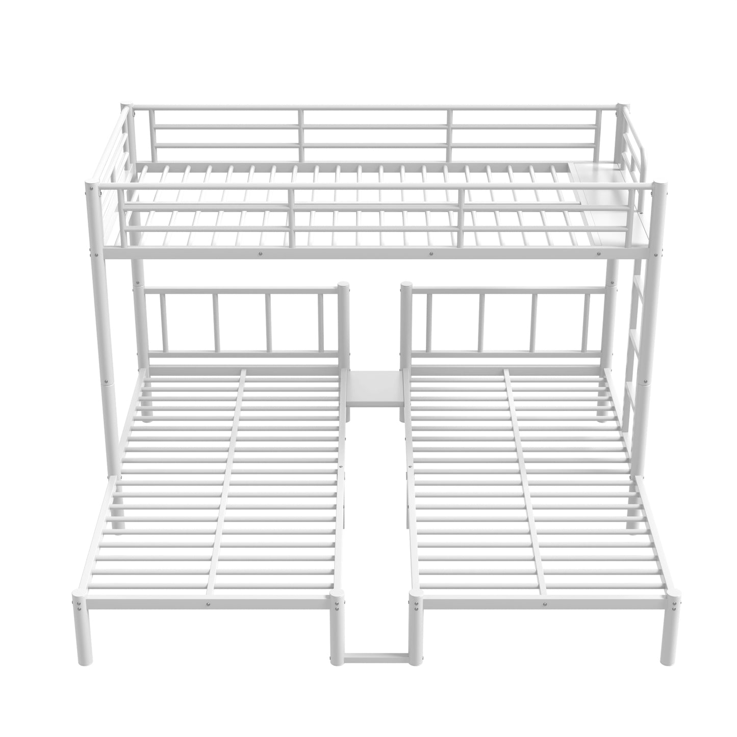 Twin over Twin & Twin Bunk Beds for 3, Twin XL over Twin & Twin Bunk Bed Metal Triple Bunk Bed, White image 12