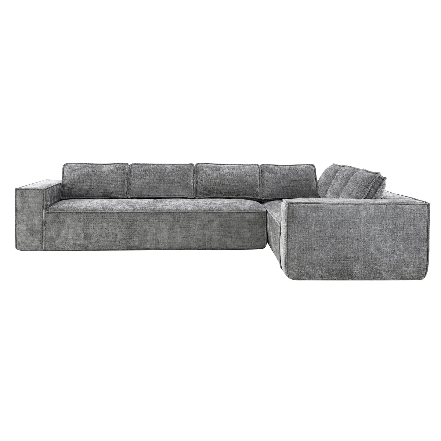[VIDEO+New]129.5" Minimalist Style Modular Sectional Sofa,6 Seat Wrinkle-resistant Chenille Couch Set,2 PC Free Combination,Modern L-Shaped Cloud Sofa Set for Living Room,No Assembly Require,3 Colors image 12