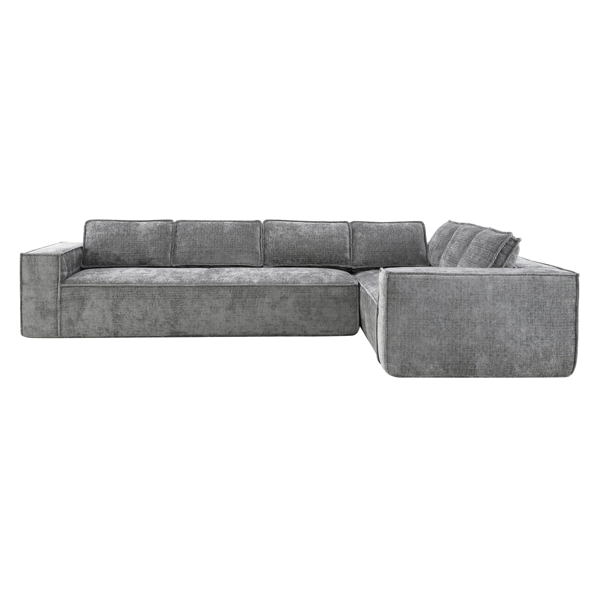 [VIDEO+New]129.5" Minimalist Style Modular Sectional Sofa,6 Seat Wrinkle-resistant Chenille Couch Set,2 PC Free Combination,Modern L-Shaped Cloud Sofa Set for Living Room,No Assembly Require,3 Colors image 12