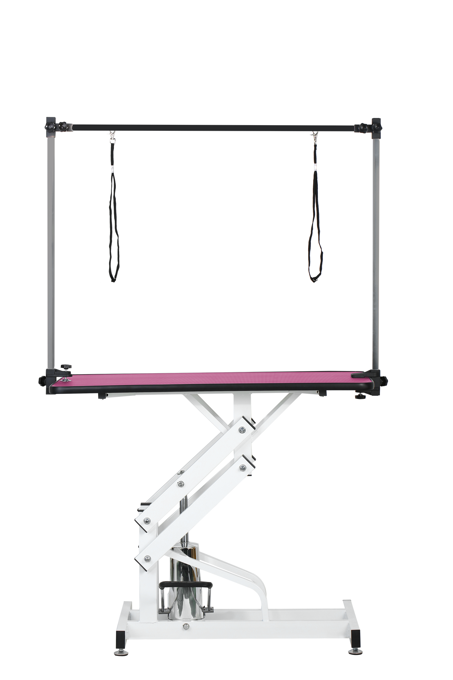 42.5INCH HYDRAULIC PET GROOMING TABLE WITH "H" ARM PINK image 4