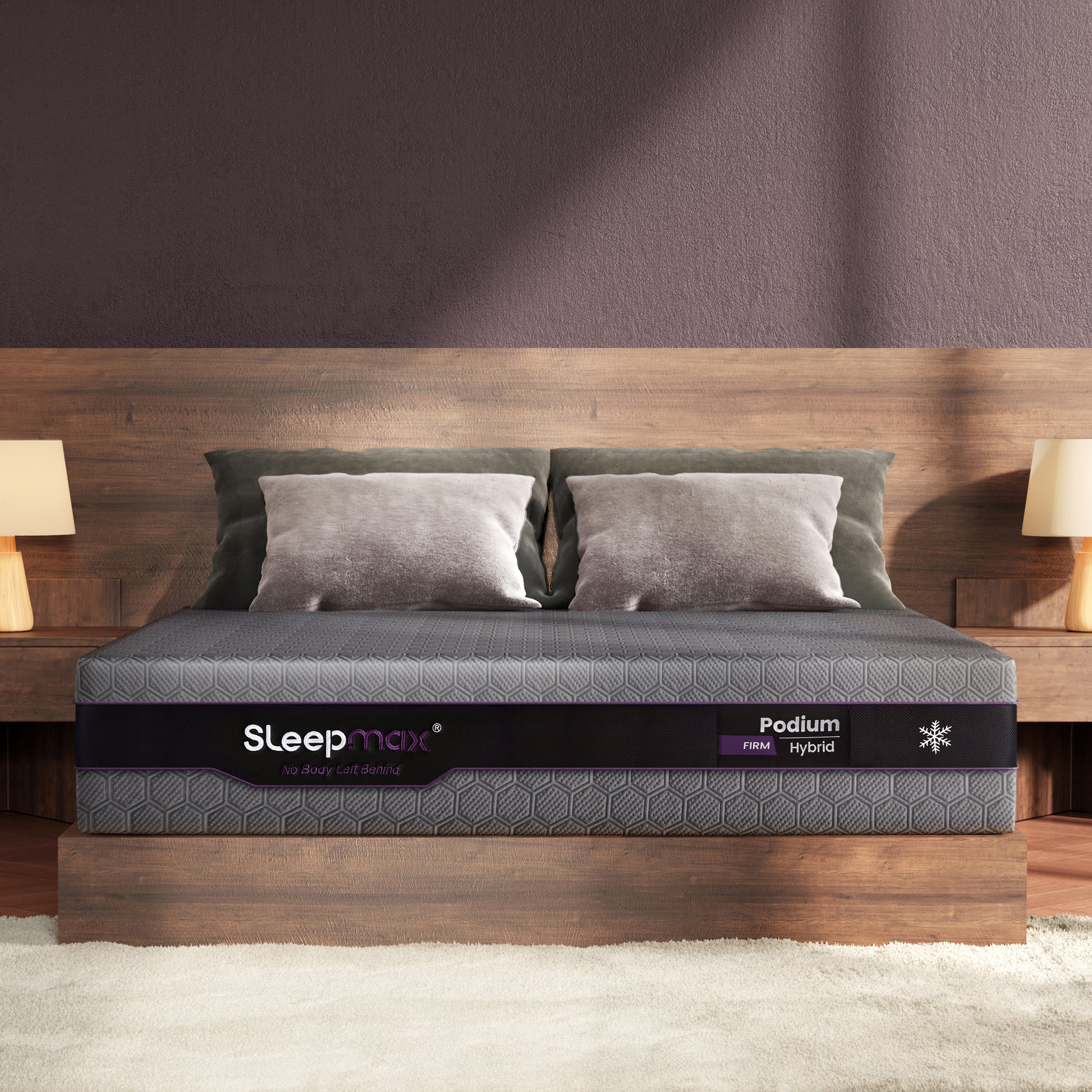Sleepmax Podium 12" Queen Firm Hybrid Cooling Mattress with Gel Memory Foam, Latex and Honeycomb Matrix Pocket Springs image 1