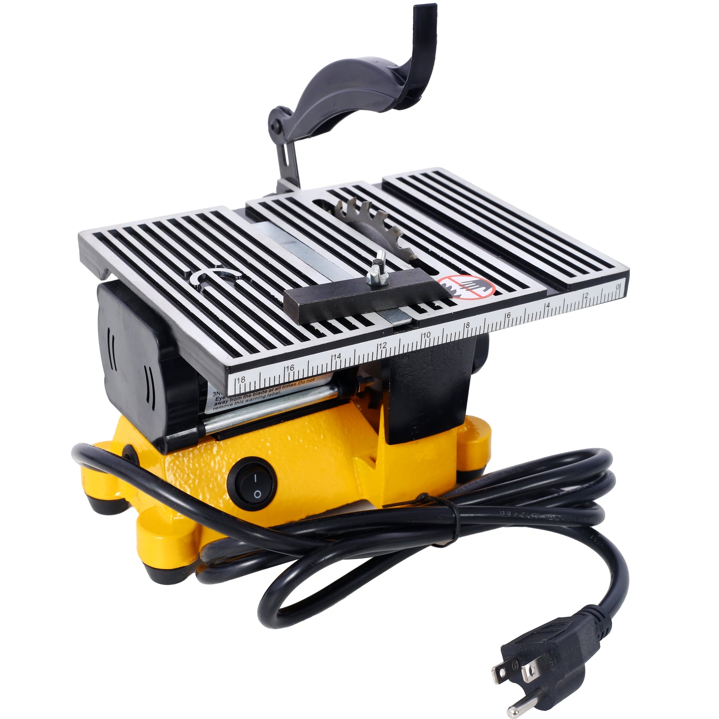 4" 90W Mini Table Saw Top Cut Off Miter Saw Multifunctional Desktop Saws w/ 3 Blades for Precision Cut Metal Wood Frame Molding image 4