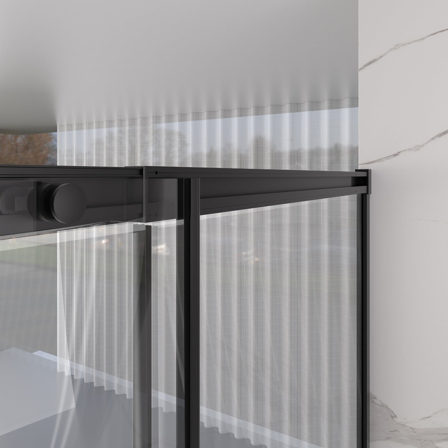 56-60" W x 74" H Semi-Frameless Sliding Shower Door, 1/4" (6mm) Clear SGCC Tempered Glass, Matte Black Finished, Adjustable Width – No Cutting Required image 10