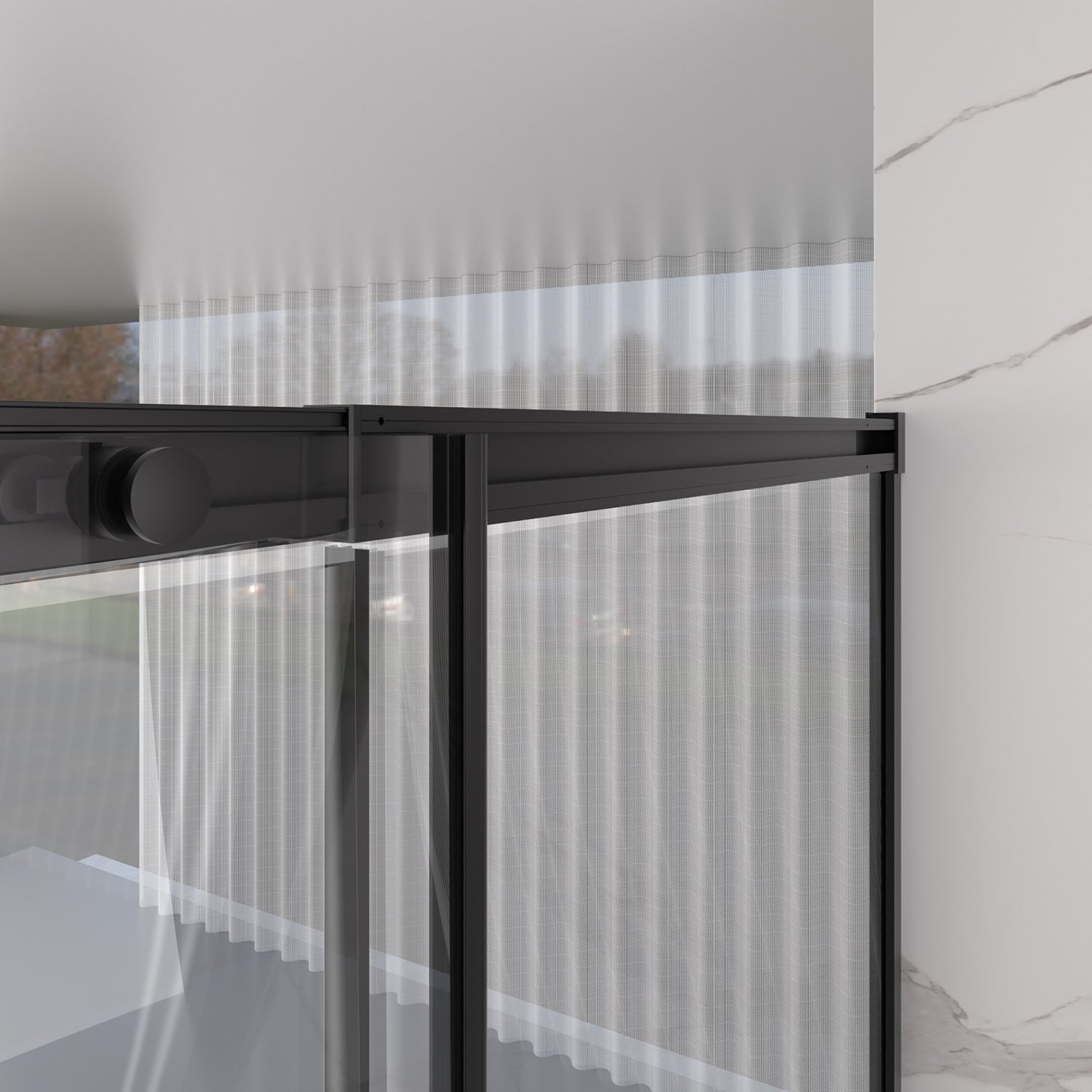 56-60" W x 74" H Semi-Frameless Sliding Shower Door, 1/4" (6mm) Clear SGCC Tempered Glass, Matte Black Finished, Adjustable Width – No Cutting Required image 10