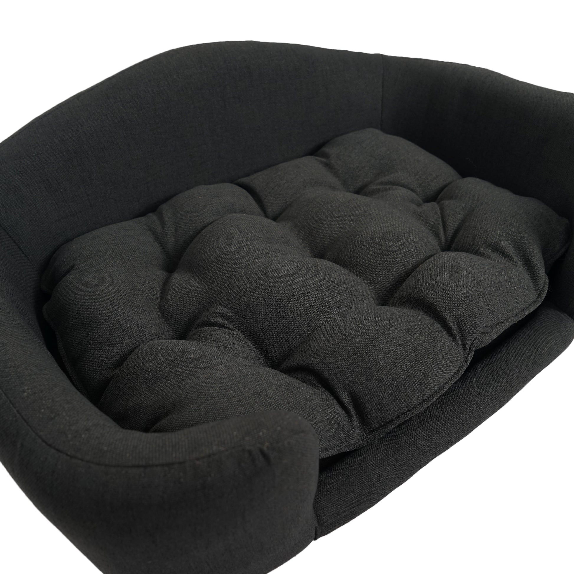 Elevated Dog Bed Frame for Small Dog, Fabric Pet Couch Bed with Rubber Wood Legs and Supportive Foam, Dark Gray, Easy Assembly image 8