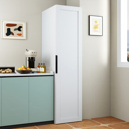 Kitchen Pantry Cabinet, White Freestanding Buffet Cupboards Sideboard with Doors & Shelves, Kitchen Pantry Storage Cabinet for Kitchen, Living Room and Dinning Room image 4