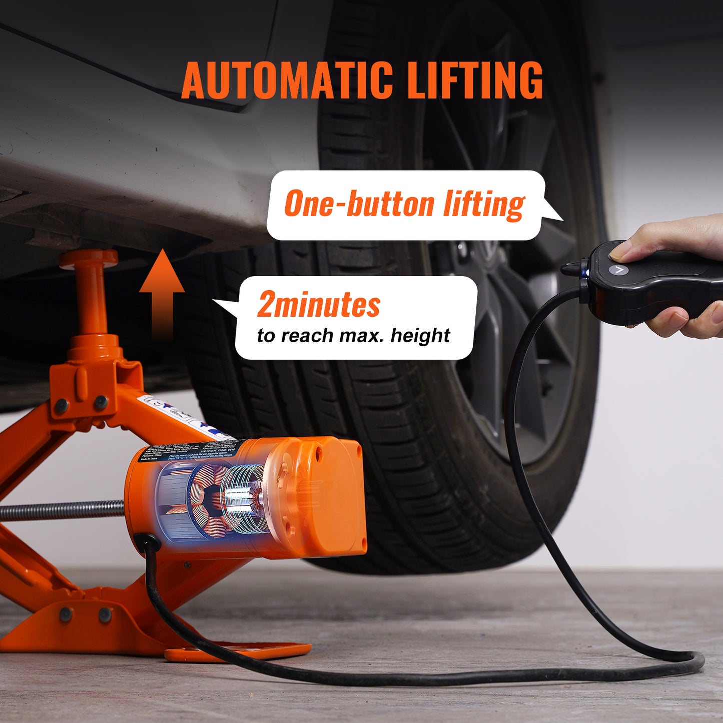 Electric Car Jack, 3 Tons /6600 lbs Scissor Jack, 12V Electric Automatic Jack with Double Saddles and Remote Control, Portable Car Jack for Sedan, SUV, Truck Tire Change image 5