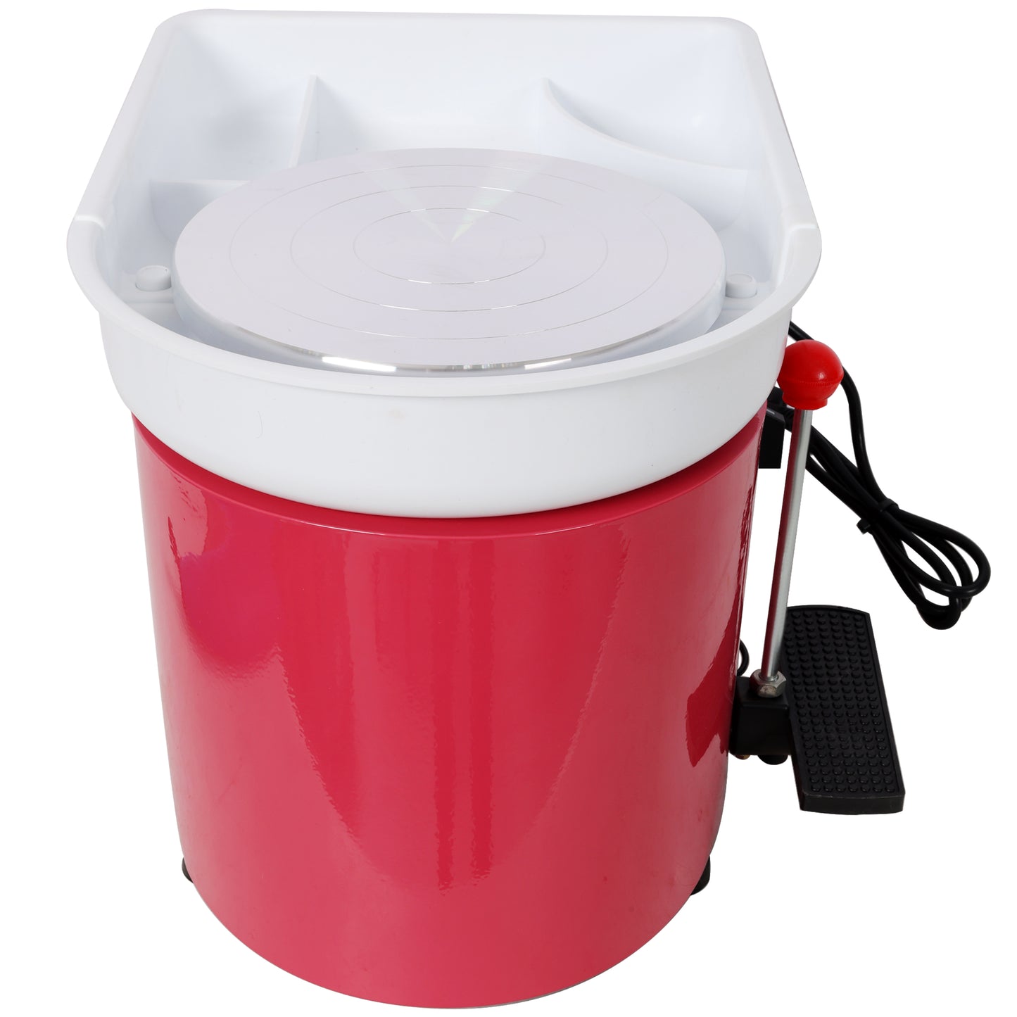 10 Inch Electric Pottery Wheel, Ceramic Clay Machine with Foot Pedal & Detachable Basin, 60-300RPM Adjustable Speed,Complete DIY Pottery Tools for Adults & Beginners, Art Craft Making,Pink Color image 5