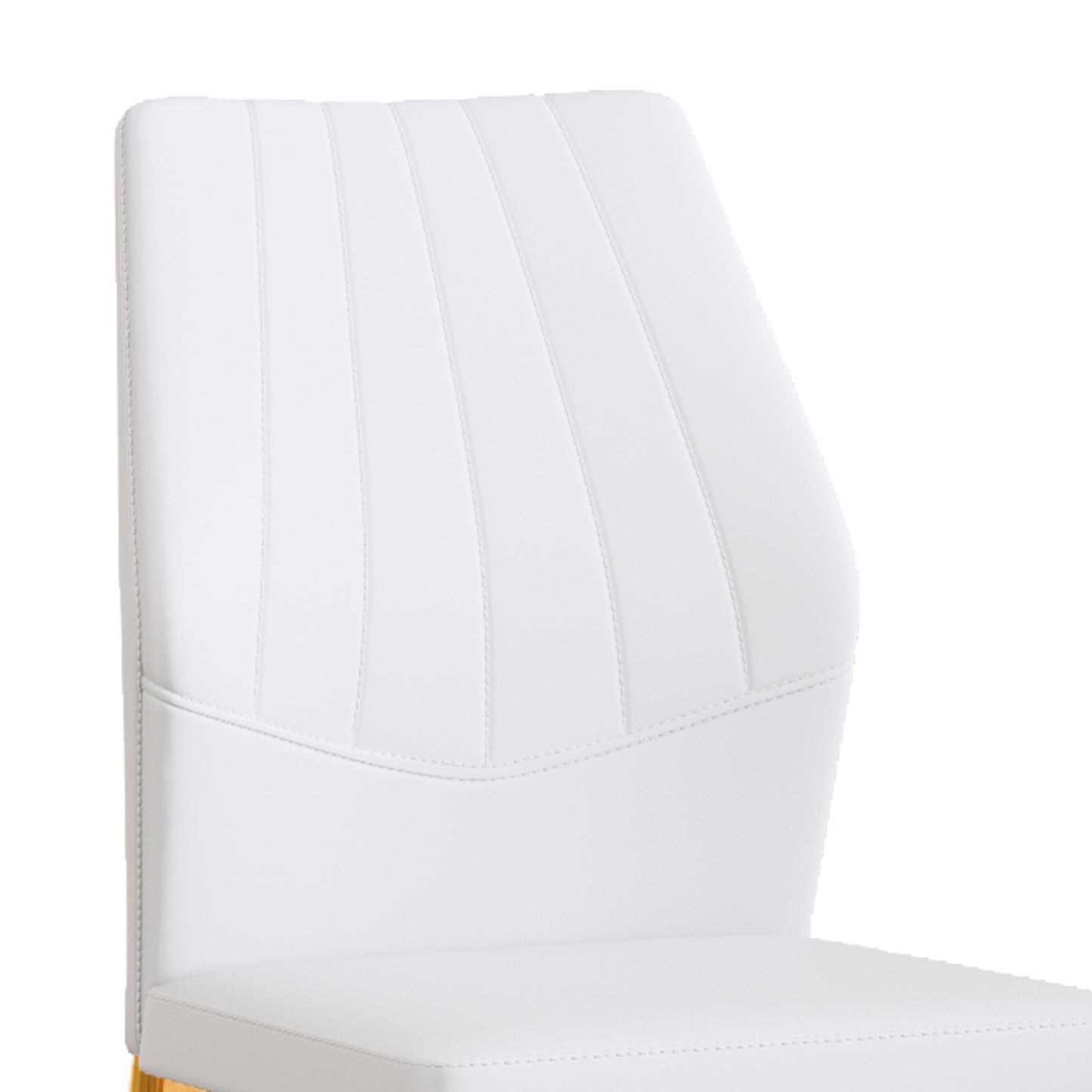 Set of 4 Gold - and - White Dining Chairs, 37 inches High: Ergonomic PU Backrest, Combines Comfort and Style.Perfectly blends comfort and elegance, Injecting more comfort and style into dining time. image 12