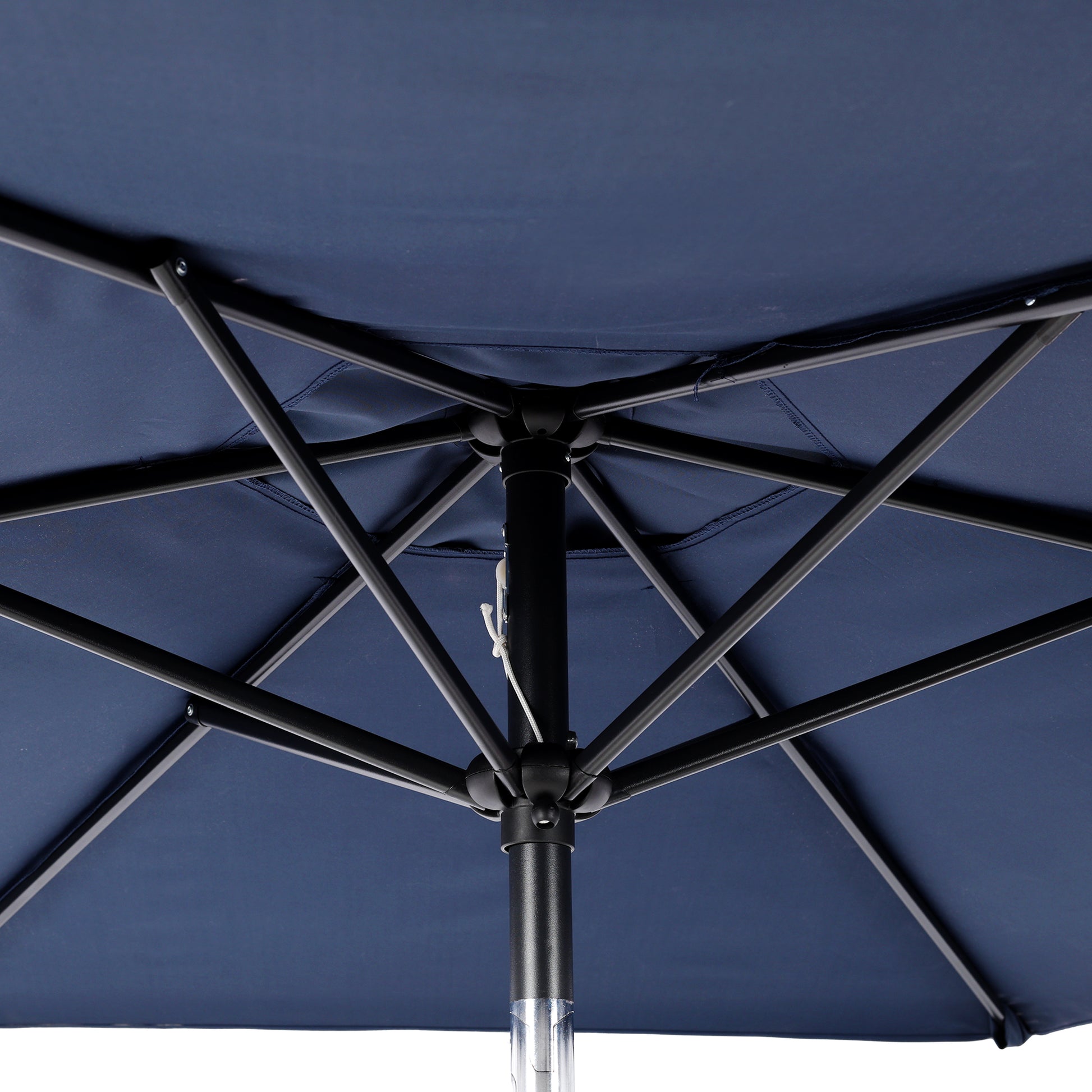 7.5 FT Patio Umbrella, Outdoor Market Yard Umbrella, Sun Shade Umbrella with Push Button Tilt and Crank Mechanism for Garden, Deck, Pool and Backyard, Not Include Umbrella Base, Blue image 7