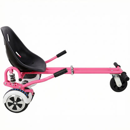 Hoverboard Seat Attachment Go-Kart,Fits 6.5" 8"10" Hoverboards, Heavy Duty Dual Pole & Dual Shock Absorber,Sturdy Adjustable Off-Road Frame,Hover Cart for Family Fun,not include Hoverboard,Pink image 3