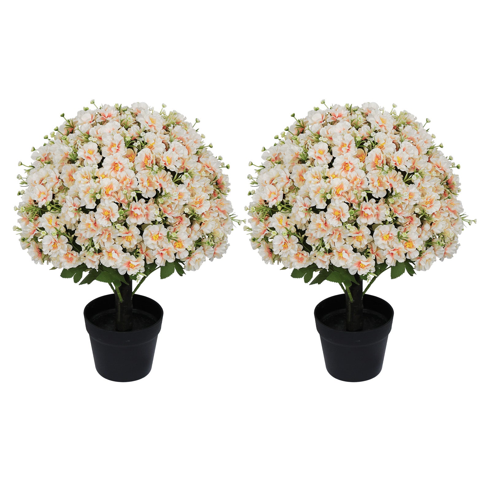 24-Inch Faux Flower Artificial Snow Lotus Potted Plant UV-Resistant Artificial Floral Decor Suitable for Indoor & Outdoor Spaces(Peach Pink),2 Pots per /Set image 4