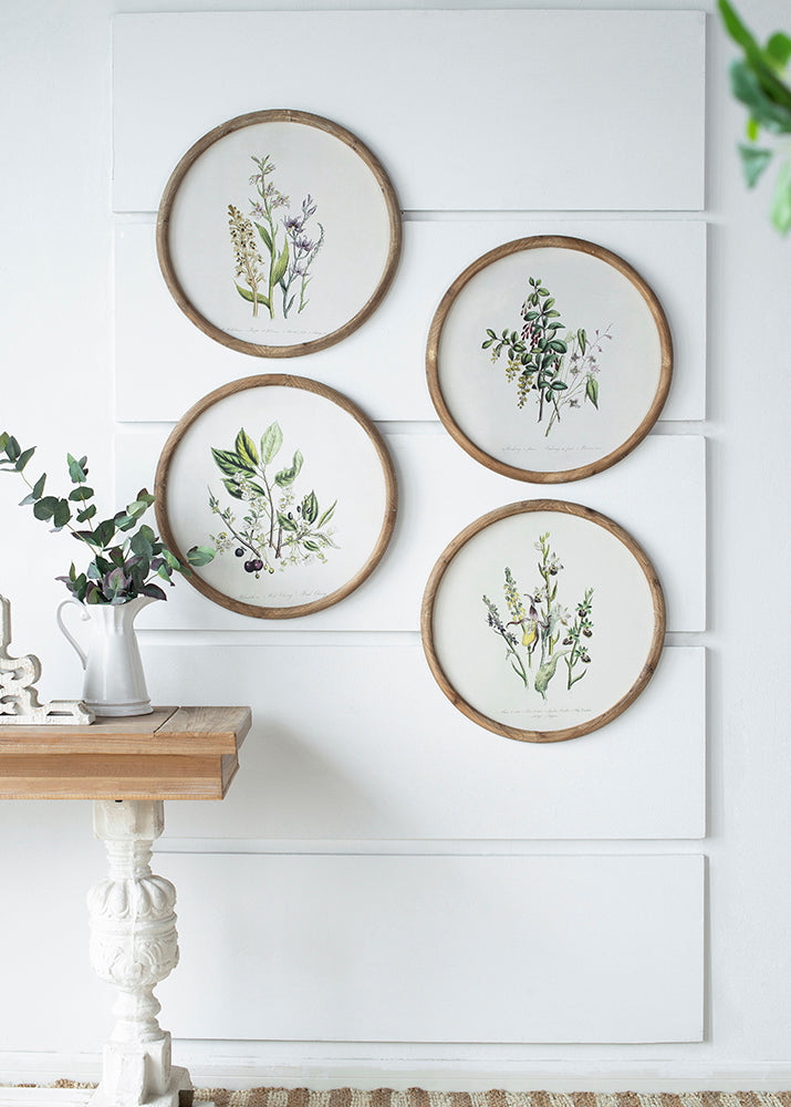 S/4 D19.7" Flora Print Round Frame image 1