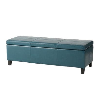 Upholstered PU Leather Storage Ottoman, Solid Wooden Legs (old sku 57742.00TEL) image 7
