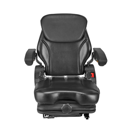 Forklift Seat Fold Down Tractor Suspension Seat Adjustable Back & Headrest image 1