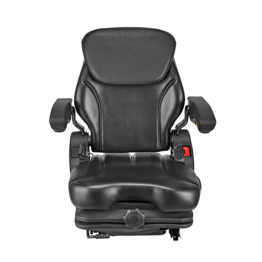 Forklift Seat Fold Down Tractor Suspension Seat Adjustable Back & Headrest image 1