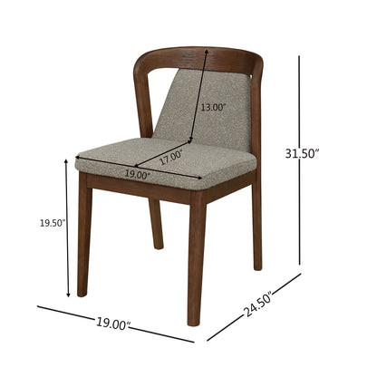 Upholstered Backrest Armless Dining Chairs (Walnut+Light Brown) image 4