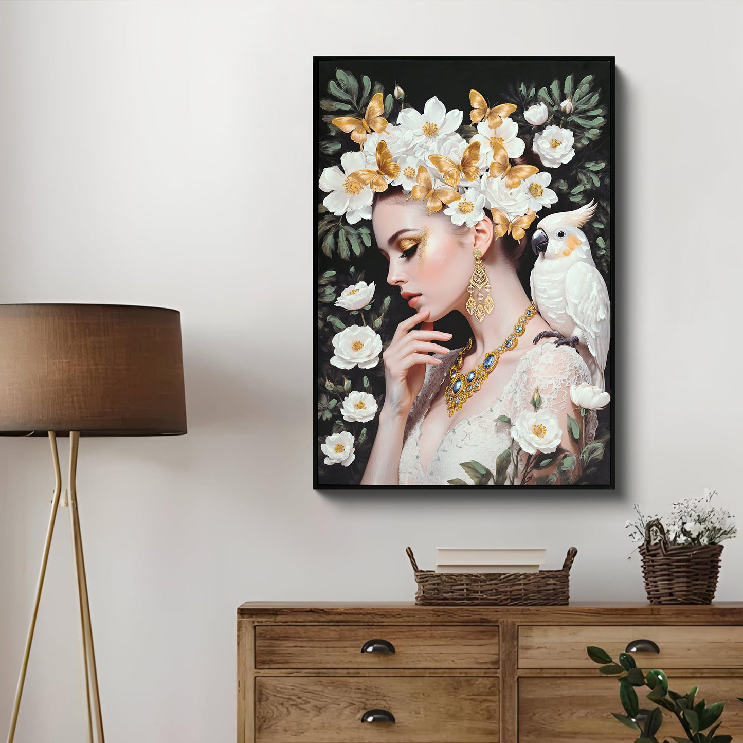Beauty Posters Beauty lady Wall Art Gold and White Floral Canvas Artwork for Living Room Modern Photo Prints for Home 24x36 Inch Bedroom Pictures Wall Decor image 11