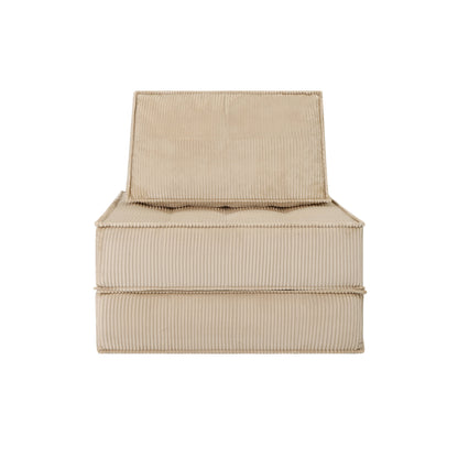 66.9 inch modular sofa, single seater, double-layer multi-combination, skin-friendly fabric, DIY suitable for living rooms, study rooms, bedrooms, and other spaces.Camel image 2