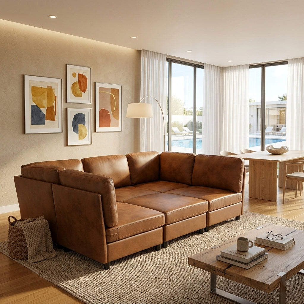 Modern Modular Corner Sofa Foil fabric Freely Configurable with image 6