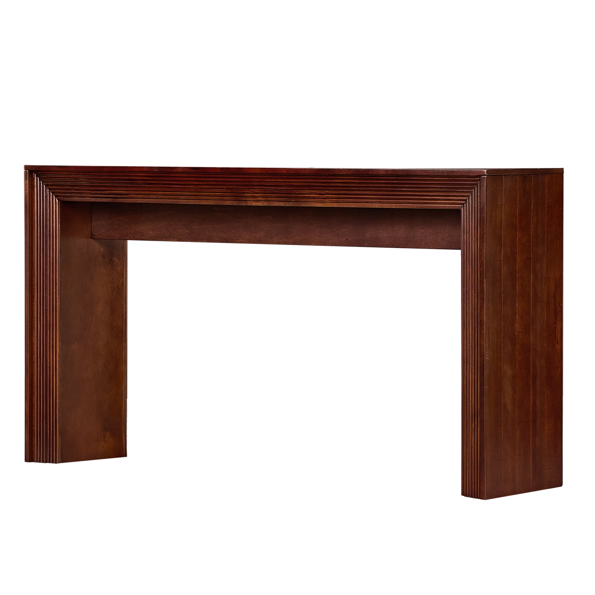 Fluted Counter Height Bar Table Set for 2, Dining Table with Fabric Upholstered Bar Stool with Solid Wood Legs, Dining Table Behind Couch for Breakfast -Cherry image 11