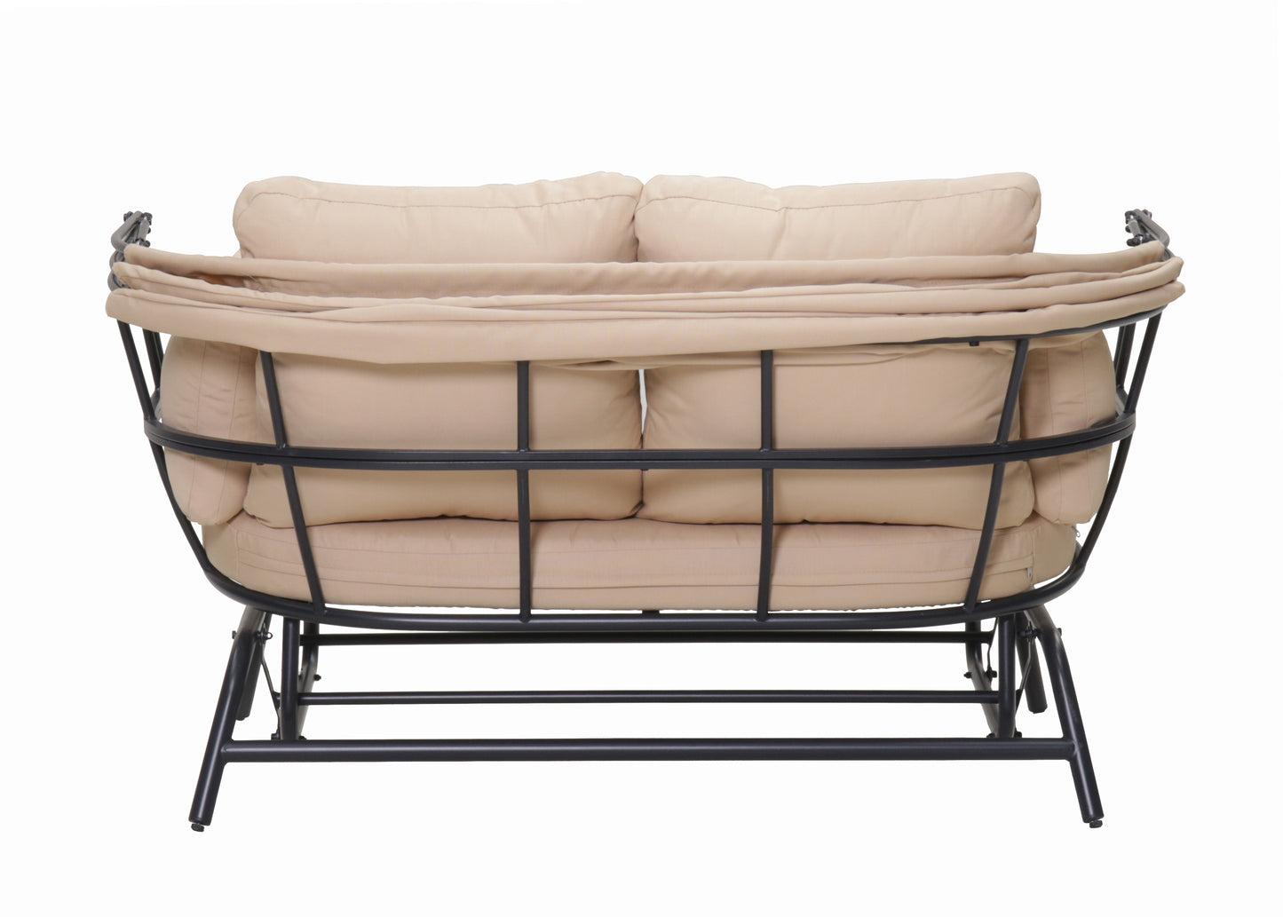 2-Person Outdoor Swing Chair with Adjustable Canopy, Modern Egg Shaped Rocking Lounge Chair with Thick Cushions & Pillows, Heavy-Duty Patio Hammock Chair for Garden, Balcony, Backyard image 3