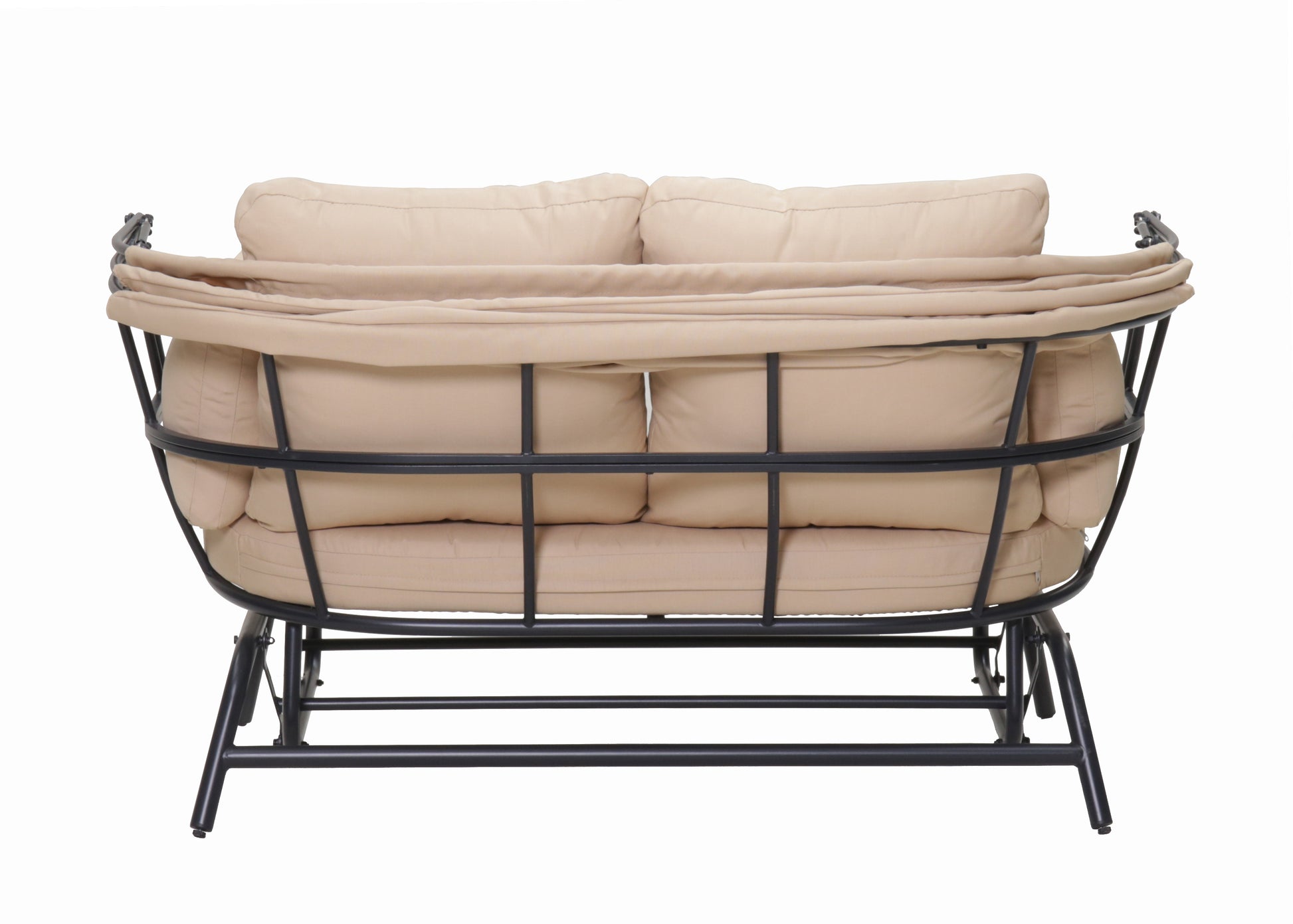 2-Person Outdoor Swing Chair with Adjustable Canopy, Modern Egg Shaped Rocking Lounge Chair with Thick Cushions & Pillows, Heavy-Duty Patio Hammock Chair for Garden, Balcony, Backyard image 3
