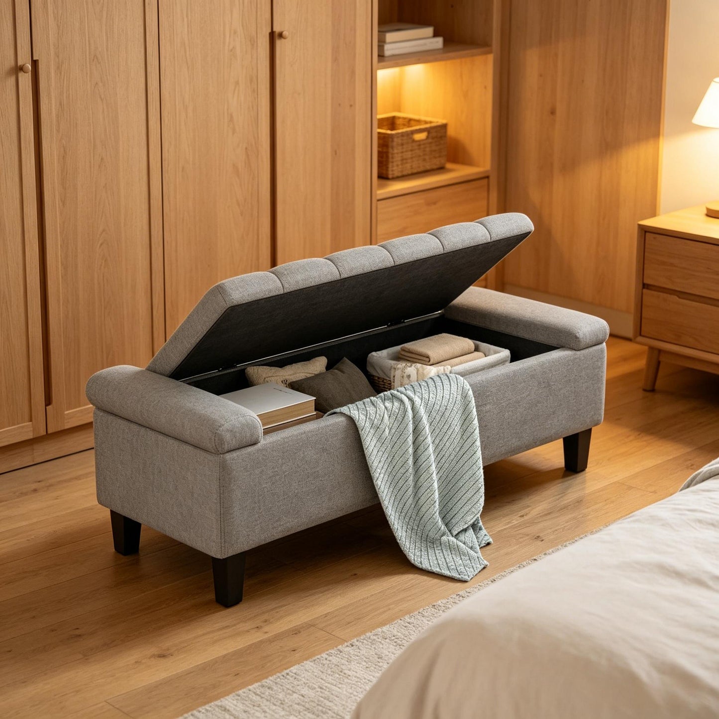 Hall Bench,Bed Bench,Storage Bench,Tufted Shoe Bench image 2