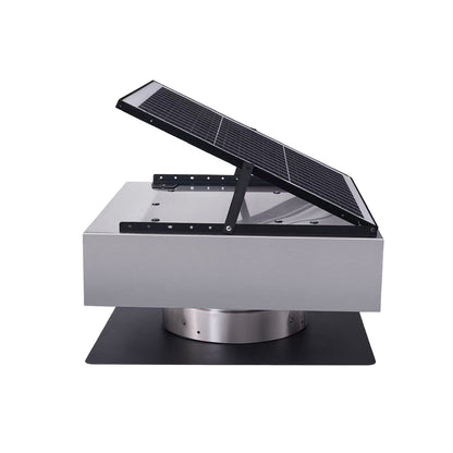 12" Stainless Steel Solar Roof Vent Fan,40W Tilt Adjustable Solar Panel,Dual Power 3-Speed Remote Attic Fan,1200 CFM,MPPT Controller Solar Ventilator for Attic,Garage,Greenhouse,Warehouse image 11