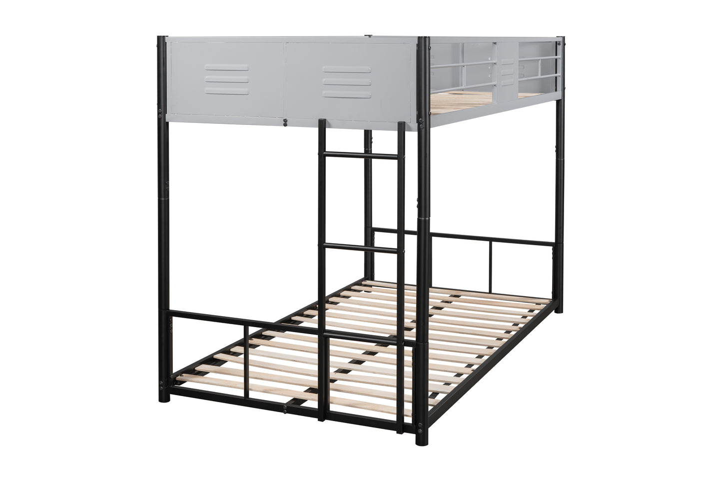 Metal Twin over Twin Bunk Bed with Vent Board/ Heavy-duty Sturdy Metal/ Noise Reduced/ Safety Guardrail/ CPC Certified image 7