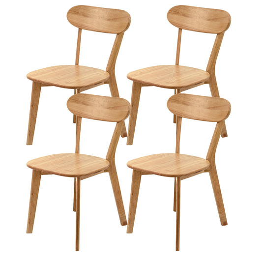 100% Solid Wood Dining Chairs, Mid Century Modern Dining Chairs with Curved Backrest, Kitchen Chair with Adjustable Foot Pads for Dining Room, Kitchen, Living Room, Study, (4PK, Natural Wood Color) image 1