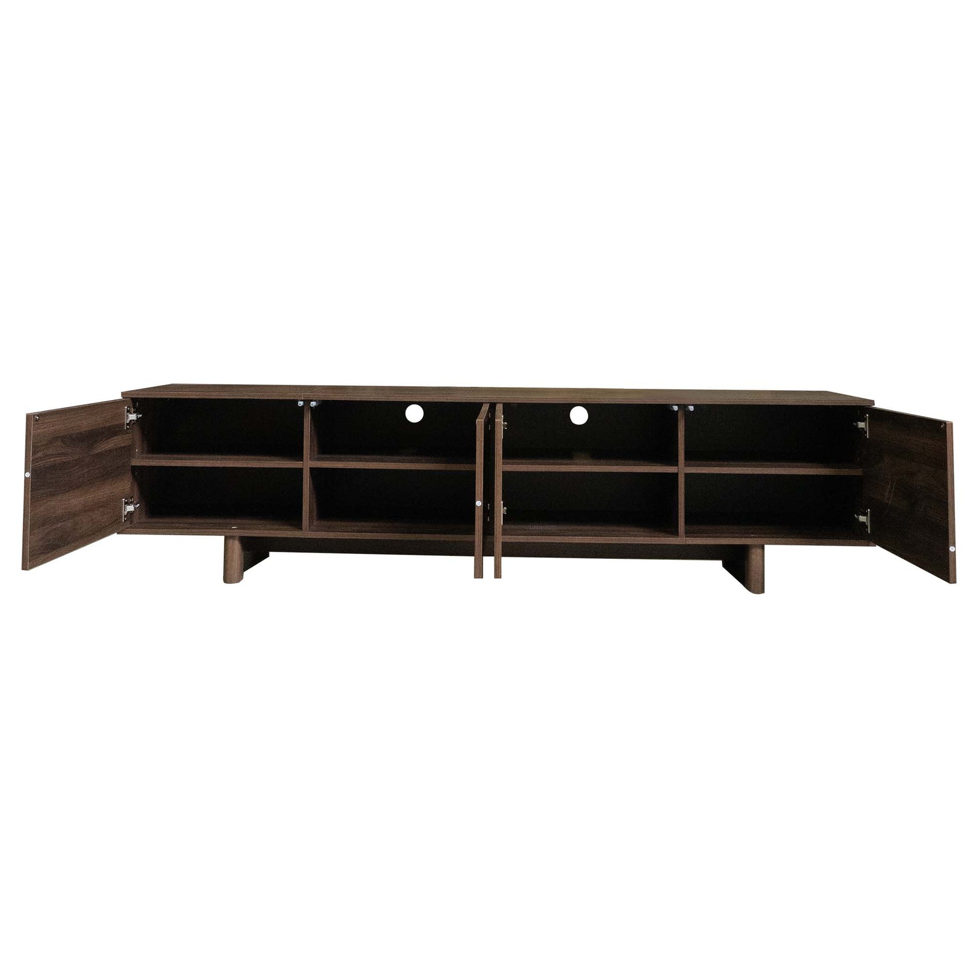 78 inch Modern TV Stand for TVs up to 85", Entertainment Center with with Solid Wood Legs, Cable Management, Push-Openers, Soft-Closing Hinges & Adjustable Shelves for Living Room image 10